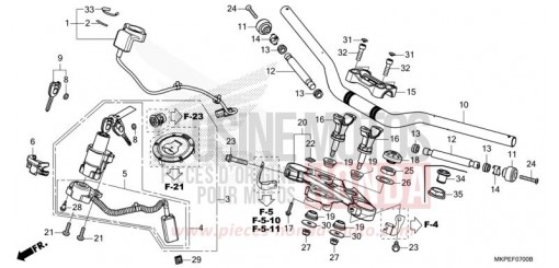 HANDLE PIPE/TOP BRIDGE CB500FAK de 2019